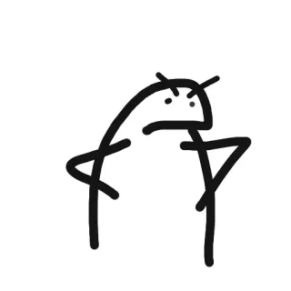 😒 angry, stick figure, cartoon, simple, minimalist, funny whatsapp sticker