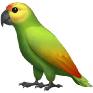 🦜 새, 앵무새, 동물, 초록색, 노란색, 빨간색 telegram sticker