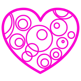 💖 corazón, amor, círculos, rosa, geométrico, patrón whatsapp sticker