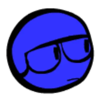 😄 blue, character, glasses, cartoon, avatar telegram sticker