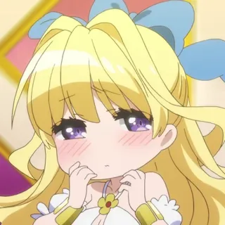 😷 Anime, Manga, Chibi, Mignon, Cheveux Blonds, Fille Anime telegram sticker