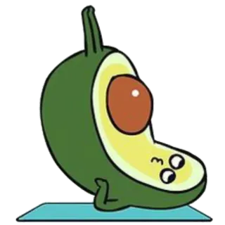🧘‍♂️ avocat, yoga, dessin animé, nourriture, santé, exercice whatsapp sticker