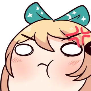 😒 en colère, énervé, animé, dessin animé, emoji, mignon telegram sticker