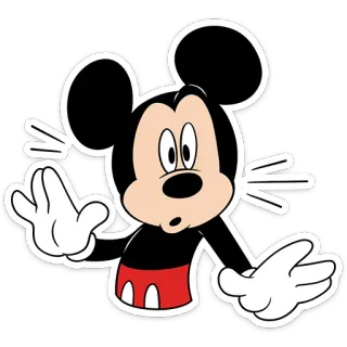 😳 Mickey Mouse Mickey Mouse, cartoon, character, Disney, mouse telegram sticker