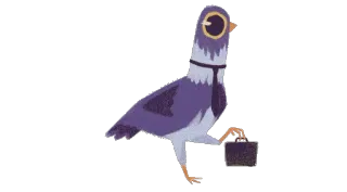 🗂 gołąb, biznes, ptak, zwierzę, kreskówka, postać telegram sticker