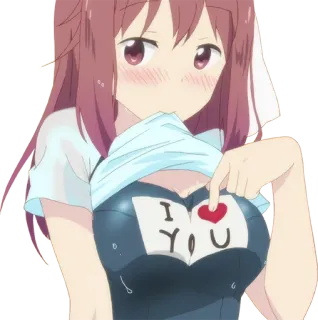 😘 I <heart> U Anime, Amor, Coração, Romance, Desenho animado telegram sticker