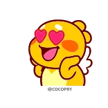 😍 amour, coeur, mignon, dessin animé, jaune, ange telegram sticker