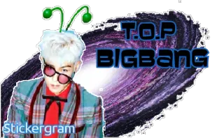 👽 T.O.P BIGBANG T.O.P BIGBANG Stickergram kpop, musica, idol, cantante, intrattenimento whatsapp sticker