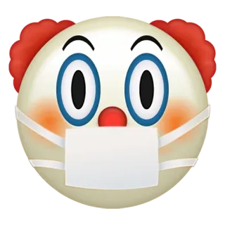 🤡 badut, masker, emoji, wajah, hidung merah whatsapp sticker