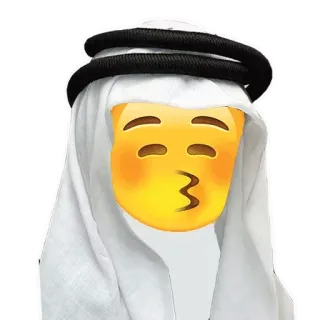 😚 Emoji, Beijinho, Keffiyeh, Roupa tradicional, Oriente Médio, Árabe telegram sticker