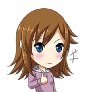 👍 Anime, Mädchen, Süß, Cartoon, Chibi whatsapp sticker