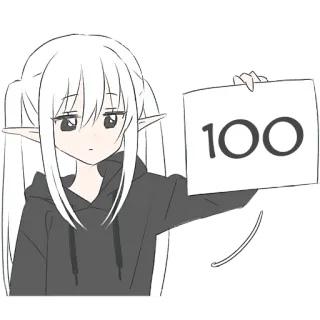 Эльфийка в худи @Nyasticks telegram stickers