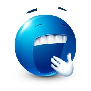 🌟 blauw, emoji, lachen, meme whatsapp sticker