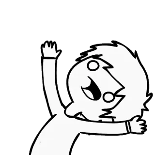 😜 Desenho animado, Boneco palito, Acenando, Cumprimento, Personagem, Animação telegram sticker