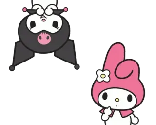 🙈 Kuromi Куроми, My Melody, Sanrio, мультфильм, милый, аниме telegram sticker