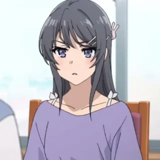 🪁 Mai Sakurajima Rascal Does Not Dream of Bunny Girl Senpai Anime, Sakurajima, Mai, Bunny girl, Sérieux telegram sticker