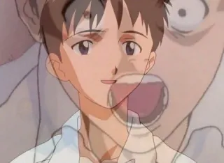 🌟 Shinji Ikari Neon Genesis Evangelion Anime, Evangelion, Shinji Ikari, geschockt, verängstigt telegram sticker