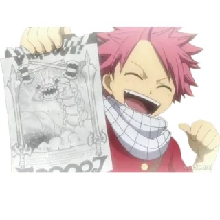 👍 Natsu Dragneel Fairy Tail START OUT! Anime, Fairy Tail, Natsu Dragneel, Sticker, Happy, Monstro, Fantasia whatsapp sticker