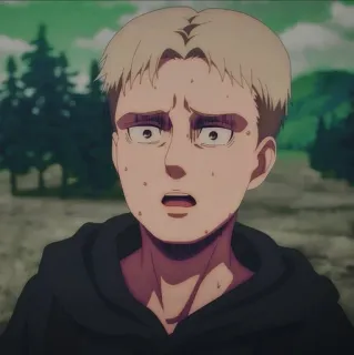 ♥️ Falco Grice Attack on Titan anime, character, boy, expression, shock, Falco, Attack on Titan telegram sticker