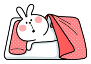 😴 кролик, мультик, милый, сонный, кровать, спать telegram sticker