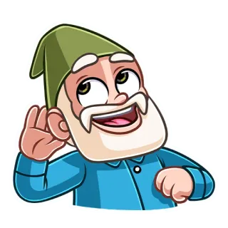 🙉 gnomo, ouvindo, desenho animado, personagem, fofo, adesivo, velho telegram sticker