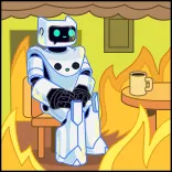 🐶 robot, coffee, fire, house, cartoon, sticker telegram sticker