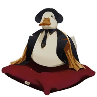 🦆 утка, шляпа, подушка, костюм, галстук, мода telegram sticker