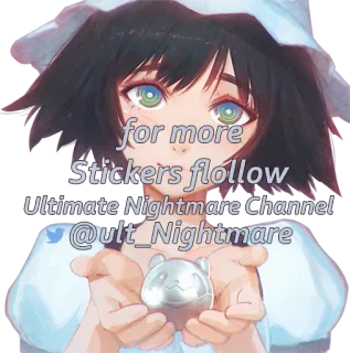 🆔 for more Stickers follow Ultimate Nightmare Channel @ult_Nightmare Anime, Sticker, Redes Sociales, Lindo, Kawaii telegram sticker