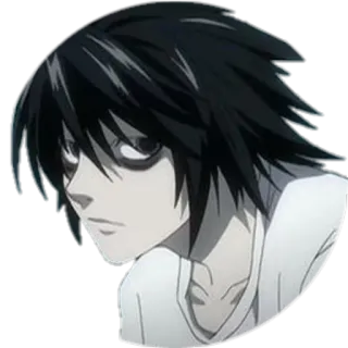 😒 L Lawliet Death Note Anime, Manga, L, Death Note, Personaggio telegram sticker