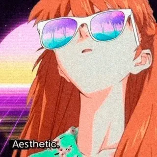 ♥️ Aesthetic. Anime, Estético, Gafas de sol, Retro, Dibujos animados, Chica telegram sticker