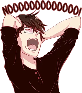 😫 NOOOOOOOOOOOOOOO! Anime, Frustrazione, Pianto, Urla, Disperazione, Rabbia telegram sticker