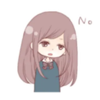 ✨ No Anime, Ragazza, No, Carino, Chibi, Sticker telegram sticker