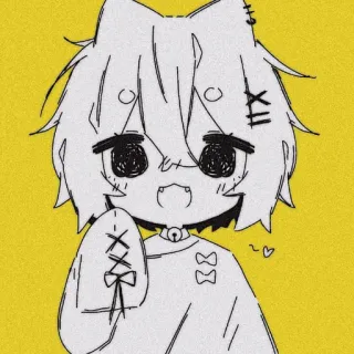 🙃 Anime, Gatto, Kawaii, Carino, Sticker, Illustrazione telegram sticker