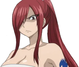 👿 Erza Scarlet Fairy Tail Anime, Manga, Erza Scarlet, Fairy Tail, rote Haare, wütend telegram sticker