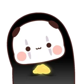 🐼 милый, каваи, дух, призрак, мультфильм telegram sticker