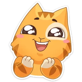🤗 chat, mignon, animal, chaton, joyeux, dessin animé telegram sticker