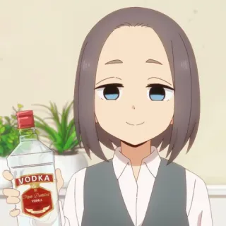 ☺️ VODKA alkohol, vodka, anime, wanita whatsapp sticker