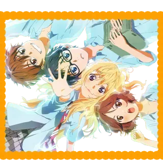 🖐 anime, amici, gruppo, personaggi, gioventù telegram sticker