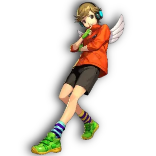 🔦 Anime, Vleugels, Oranje, Koptelefoon, Figuur telegram sticker