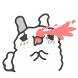 😜 pegatina, conejo, animal, lindo, dibujos animados, kawaii whatsapp sticker