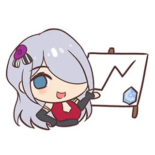 📊 anime, chibi, apresentação, gráfico, personagem telegram sticker