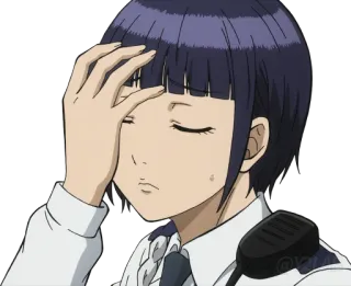 🤦‍♀ Anime, Facepalm, Erschöpft, Polizist, Weiblich whatsapp sticker