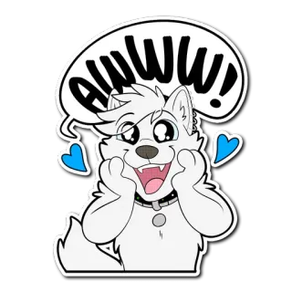 😍 Awww! schattig, dier, hond, harig, kawaii telegram sticker