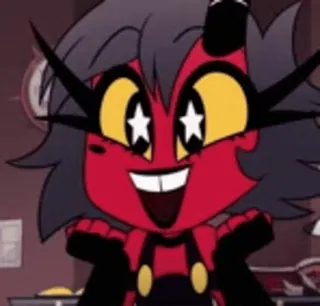 🤩 Millie Helluva Boss demonio, diablillo, Helluva Boss, dibujos animados, feliz whatsapp sticker