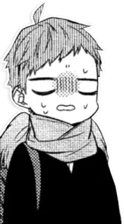😨 Anime, Manga, Personaggio, Triste, Sudato, Esausto, Ragazzo telegram sticker
