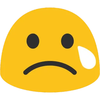 😢 emoji, sad, crying, face, yellow, tear telegram sticker