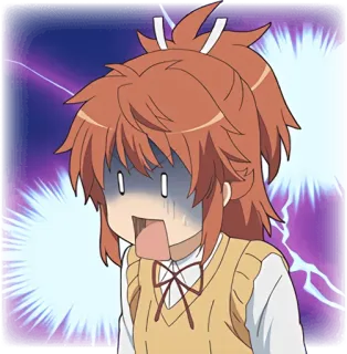 😱 アニメ, 衝撃, 面白い, 漫画, キャラクター, 表情, 舌 telegram sticker