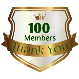 ⚜ 100 Members Thank You conquista, marco, celebração, obrigado, 100 membros telegram sticker