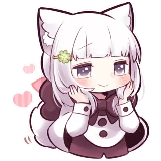 🥹 Аниме, Чиби, Милый, Каваий, Девушка-кошка, Манга telegram sticker
