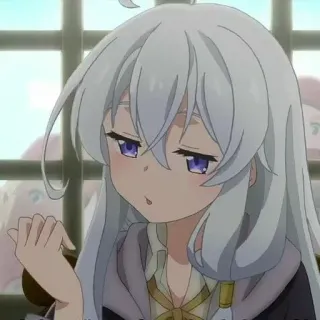 🍃 anime, girl, cute, character, long hair, purple eyes telegram sticker